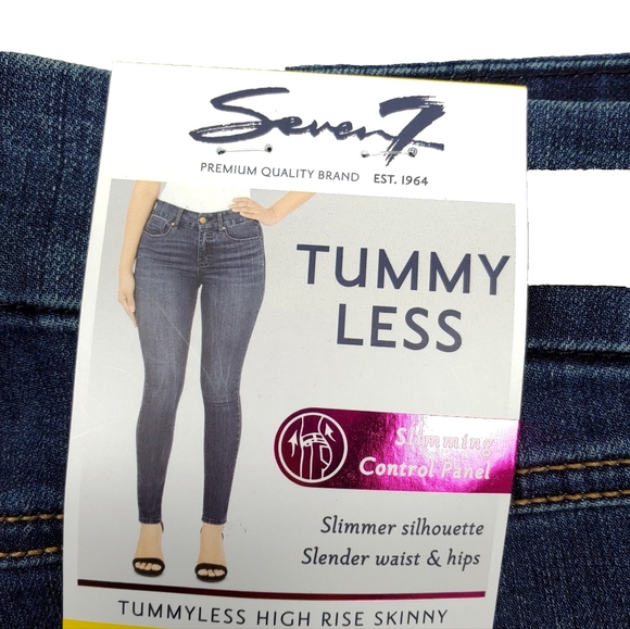 NWT Seven7 Ladies Size 4 & 8 High Rise Tummyless Friday Skinny Jeans - Picture 5 of 7
